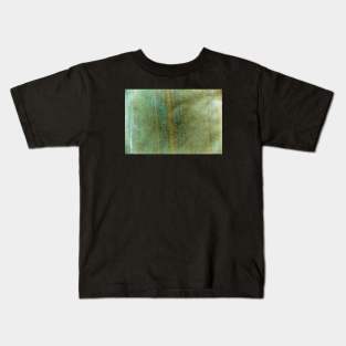 Green Retro Canvas Texture Kids T-Shirt